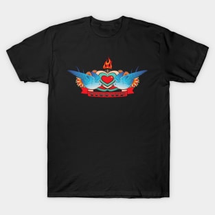 Tattoo Style Sparrows-Forever T-Shirt